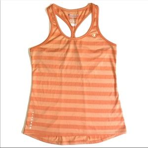 Champion Orange Striped Tank Top Small